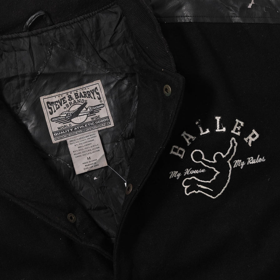 Vintage Wool Faux Leather Varsity Jacket Medium 