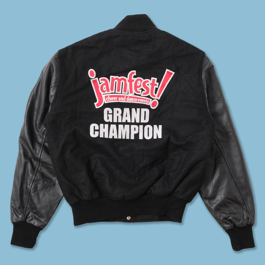 Vintage Jamfest Wool Leather Varsity Jacket Medium 