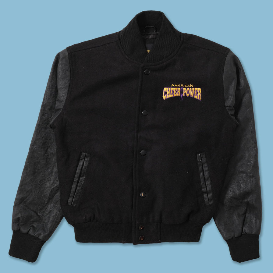 Women's Wool Faux Leather Varsity Jacket Small 