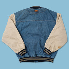 Vintage Denim Varsity Jacket XLarge 