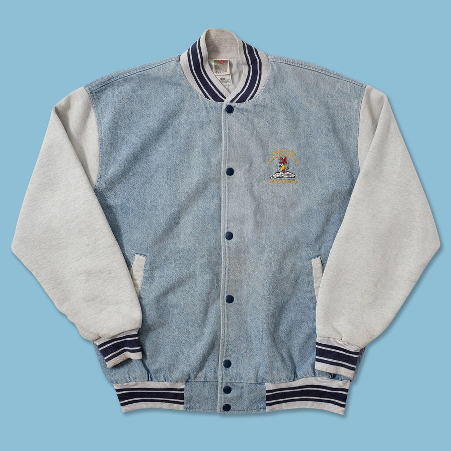 Vintage Denim Varsity Jacket XLarge 