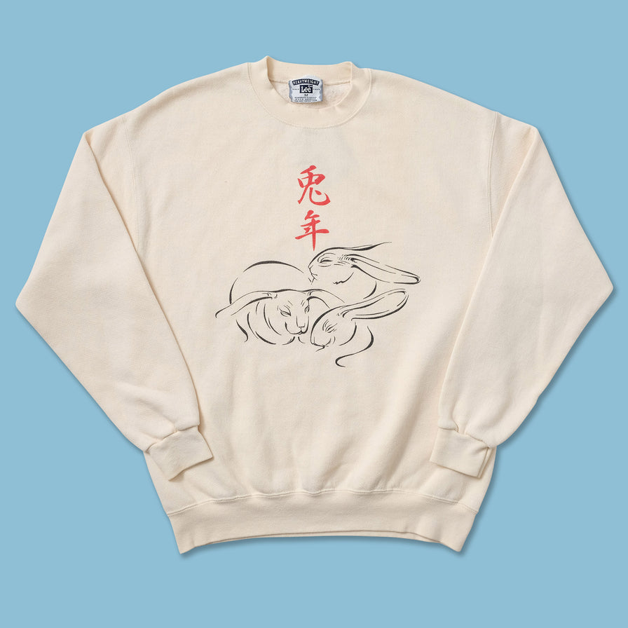 Vintage Chinese Year of The Rabbit Sweater Medium 