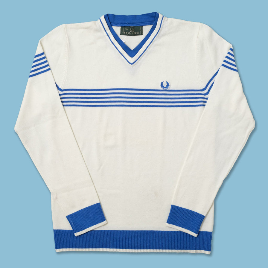 Vintage Fred Perry V-Neck Sweater Small 