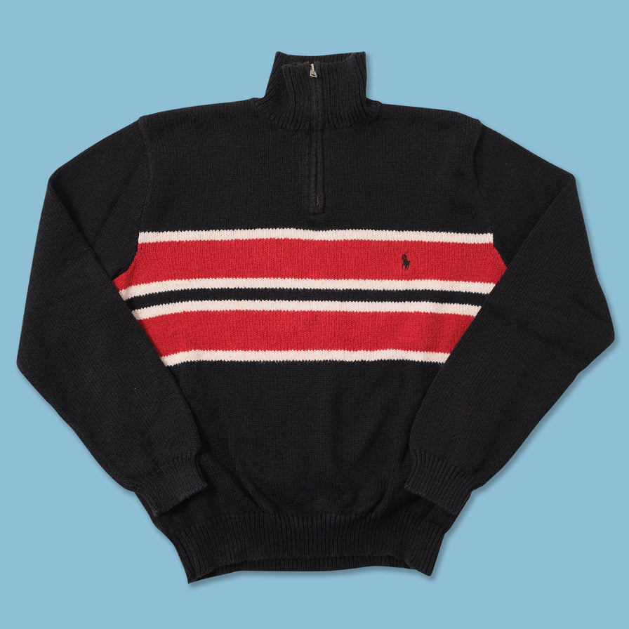 Vintage Polo Ralph Lauren Q-Zip Knit Sweater Medium 