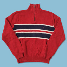 Vintage Polo Ralph Lauren Q-Zip Knit Sweater Medium 