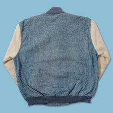 Vintage Denim Varsity Jacket XLarge 