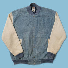 Vintage Denim Varsity Jacket XLarge 