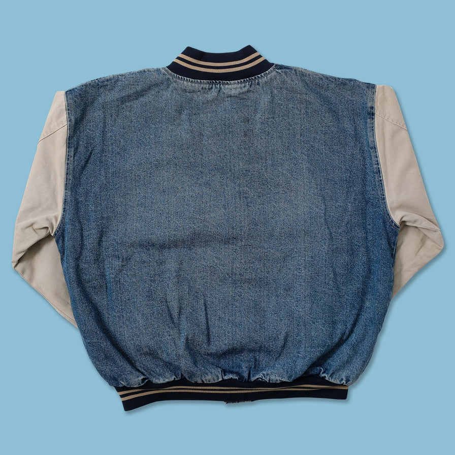 Vintage Denim Varsity Jacket XLarge 