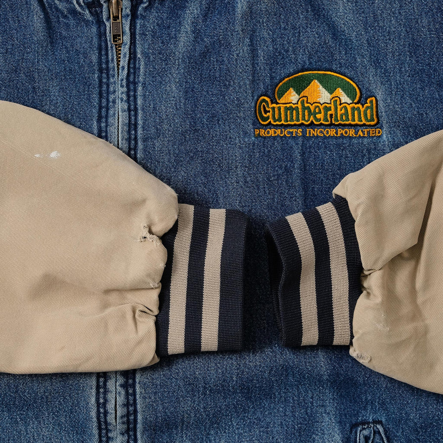 Vintage Denim Varsity Jacket XLarge 