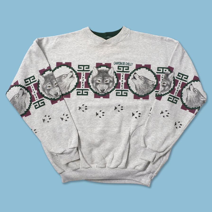 Vintage Wolves Sweater Large - Double Double Vintage