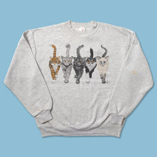 Vintage Cats Sweater Small - Double Double Vintage