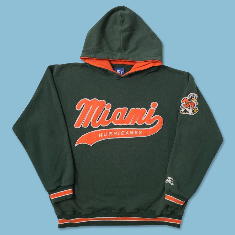 Vintage Starter Miami Hurricanes Hoody XLarge 