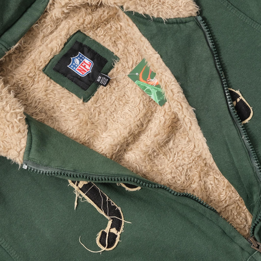 Vintage New York Jets Padded Zip Hoody Medium 