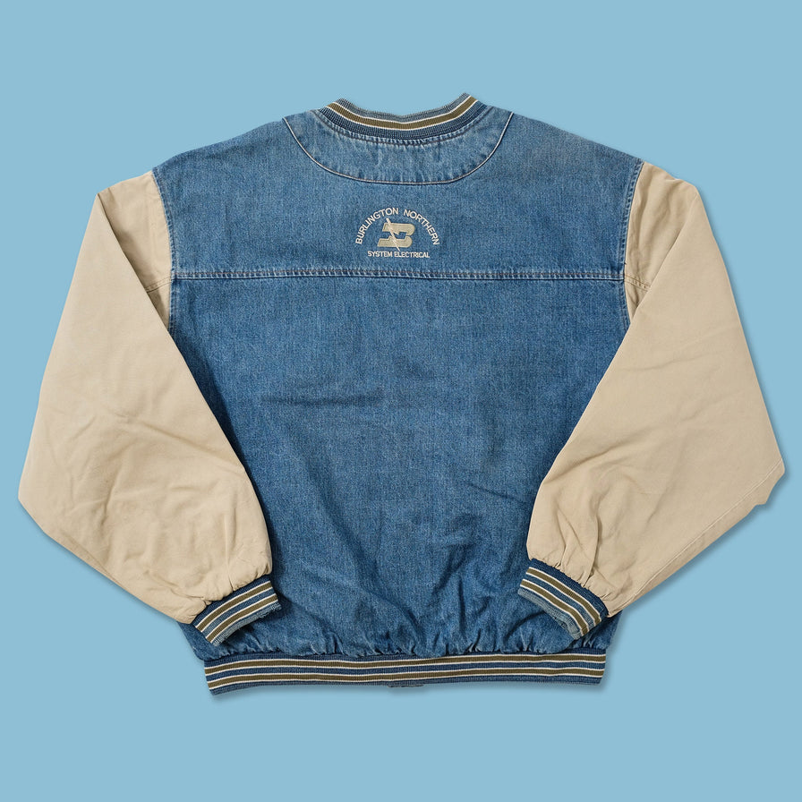 Vintage Denim Varsity Jacket XXL 