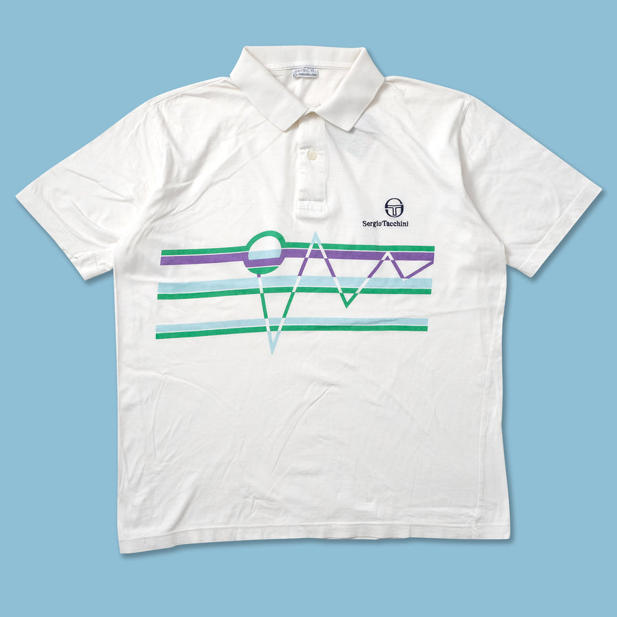 Vintage Sergio Tacchini Tennis Polo Large 