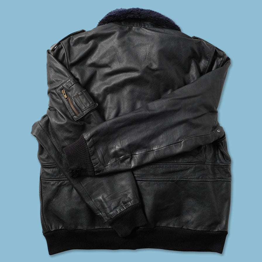 Vintage Leather Flight Jacket Large - Double Double Vintage