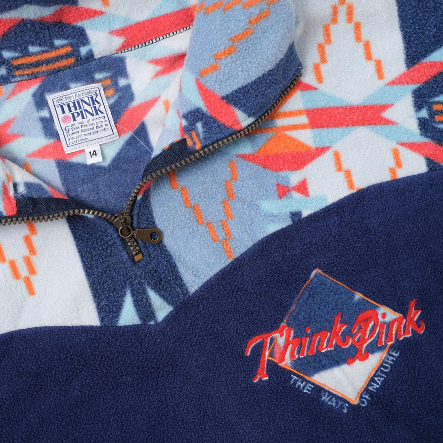 Vintage Think Pink Q-Zip Fleece Medium 