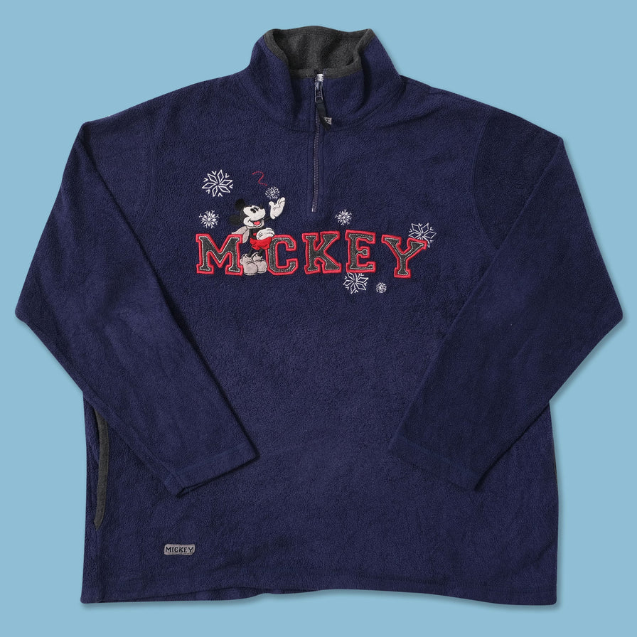 Vintage Mickey Mouse Q-Zip Fleece Large 