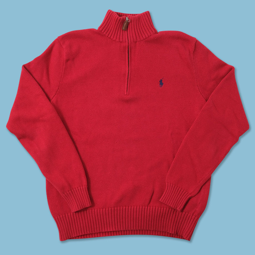 Vintage Polo Ralph Lauren Q-Zip Knit Sweater Small 