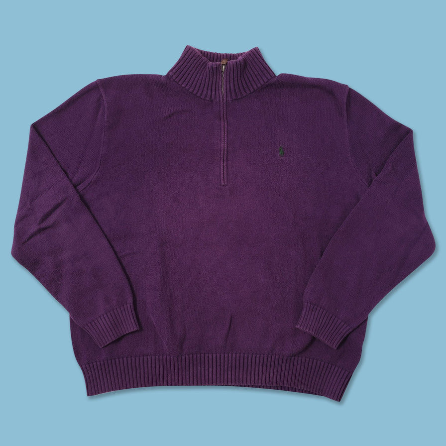 Vintage Polo Ralph Lauren Q-Zip Knit Sweater XLarge 