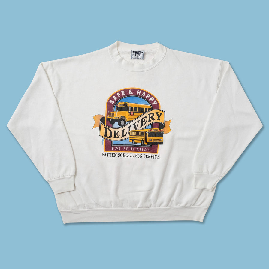 Vintage Patten School Bus Service Sweater XLarge 