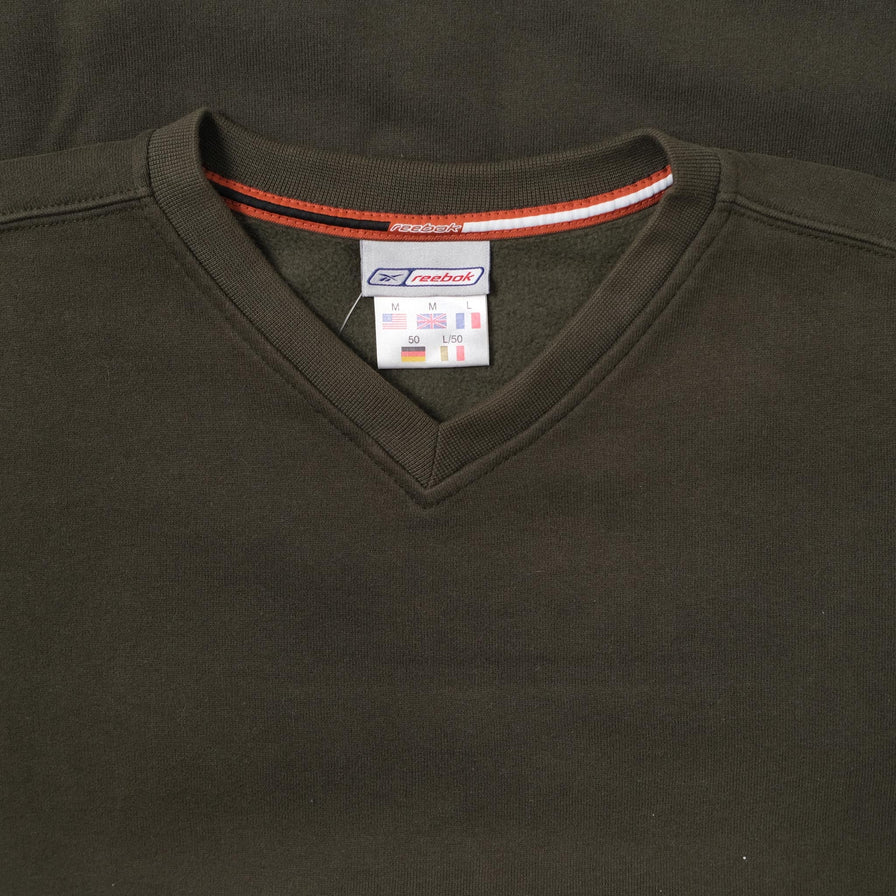 Vintage Reebok V-Neck Sweater Medium 