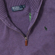 Vintage Polo Ralph Lauren Q-Zip Knit Sweater Small 