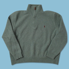 Vintage Polo Ralph Lauren Q-Zip Wool Sweater Large 