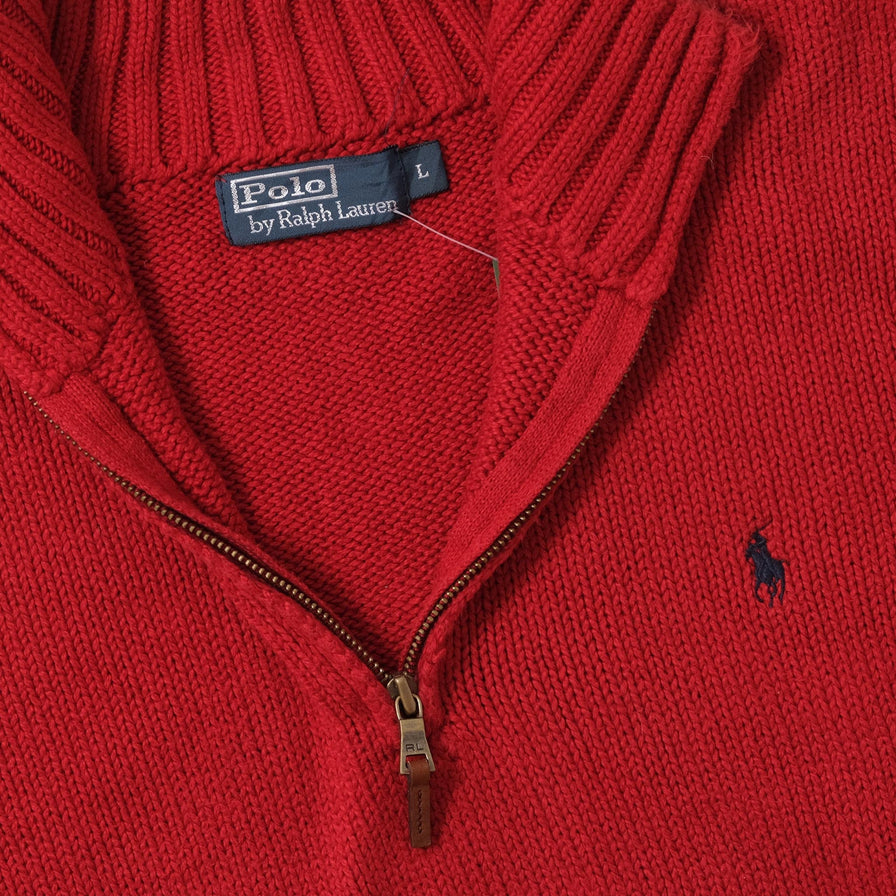 Vintage Polo Ralph Lauren Q-Zip Knit Sweater XLarge 