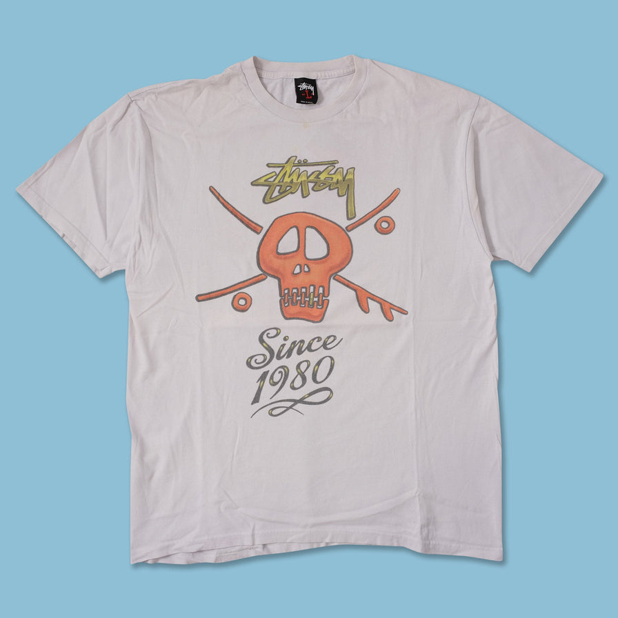 Vintage Stussy Skull T-Shirt Large 