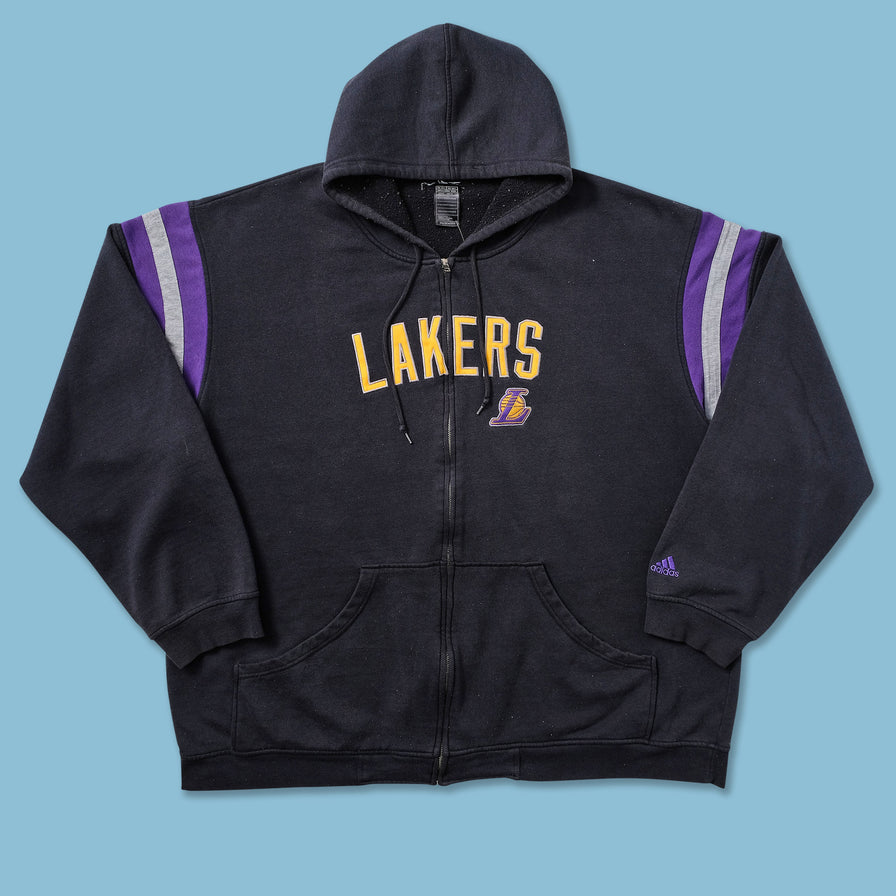 Vintage adidas Los Angeles Lakers Zip Hoody 3XL - Double Double Vintage