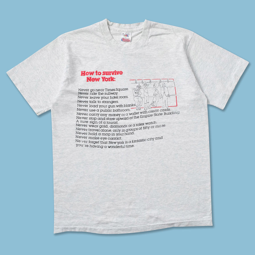 Vintage How To Survive New York T-Shirt Small - Double Double Vintage