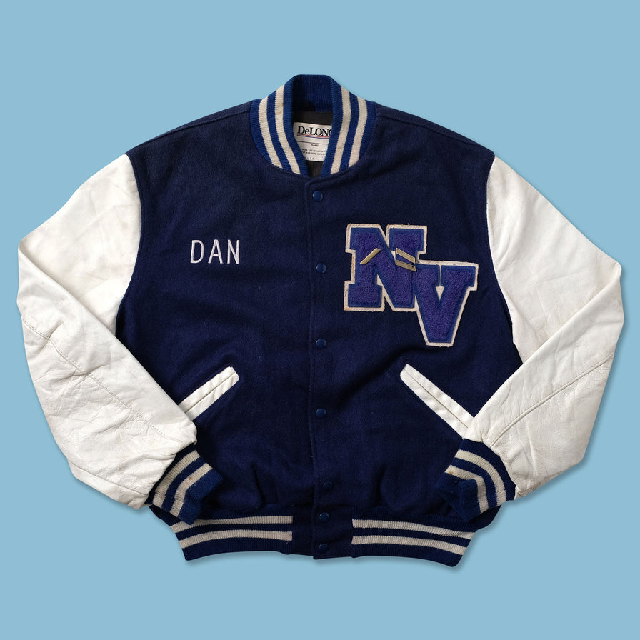 Vintage Wool Leather Varsity Jacket Medium