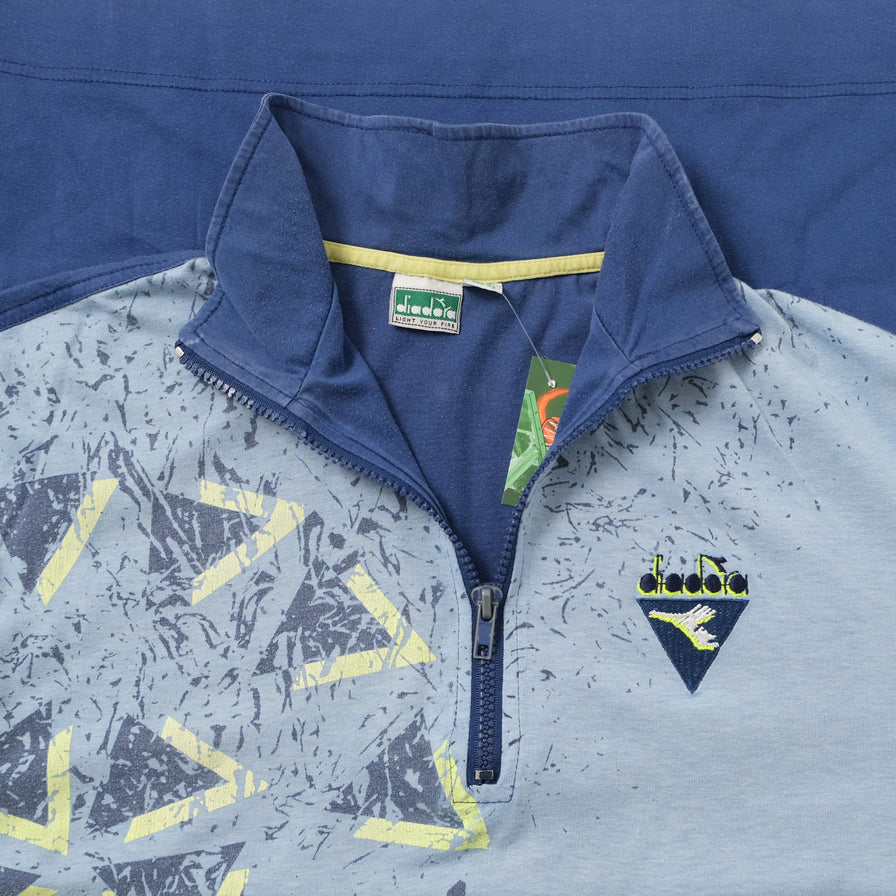 Vintage Diadora Q-Zip T-Shirt Medium 