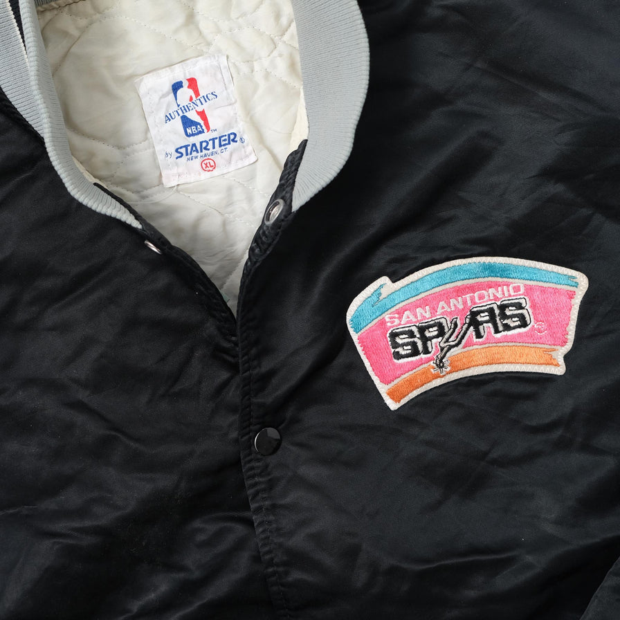 Vintage Starter San Antonio Spurs Satin Bomber Jacket XLarge 