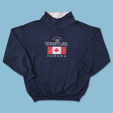 Vintage Whistler Canada Q-Zip Sweater Medium 