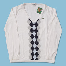 Vintage Lacoste Argyle V-Neck Sweater Small 
