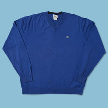 Vintage Lacoste V-Neck Sweater Large 