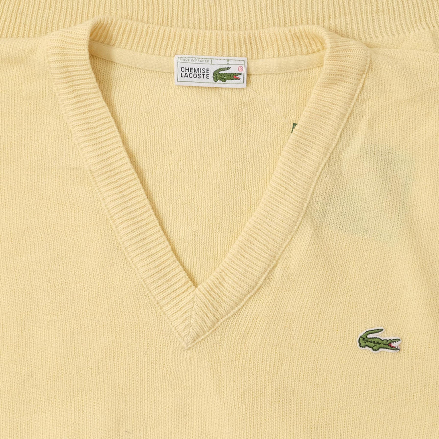 Vintage Lacoste V-Neck Sweater Large 