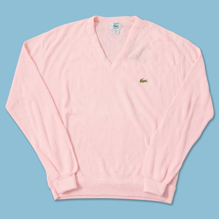 Vintage Izod Lacoste V-Neck Knit Sweater Medium 