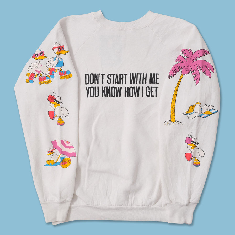 Vintage Ducks Cartoon Sweater Small 