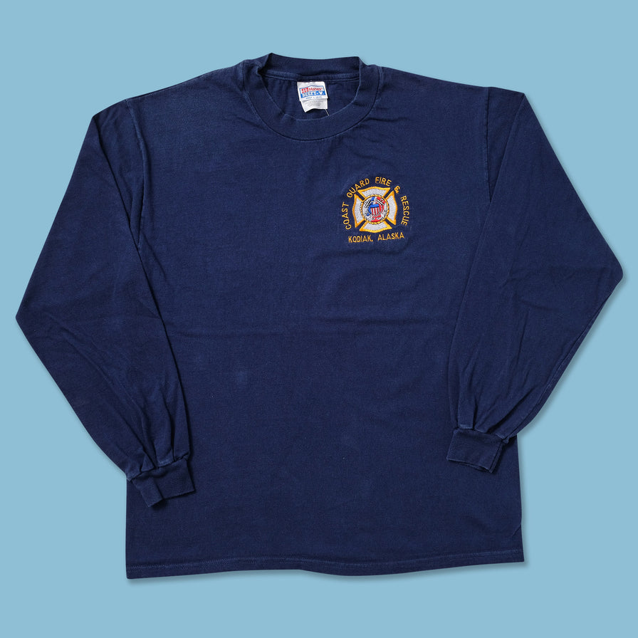 Vintage Coast Guard Fire Rescue Longsleeve Medium - Double Double Vintage