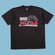 Vintage Black Horse Slo Pitch T-Shirt Large - Double Double Vintage