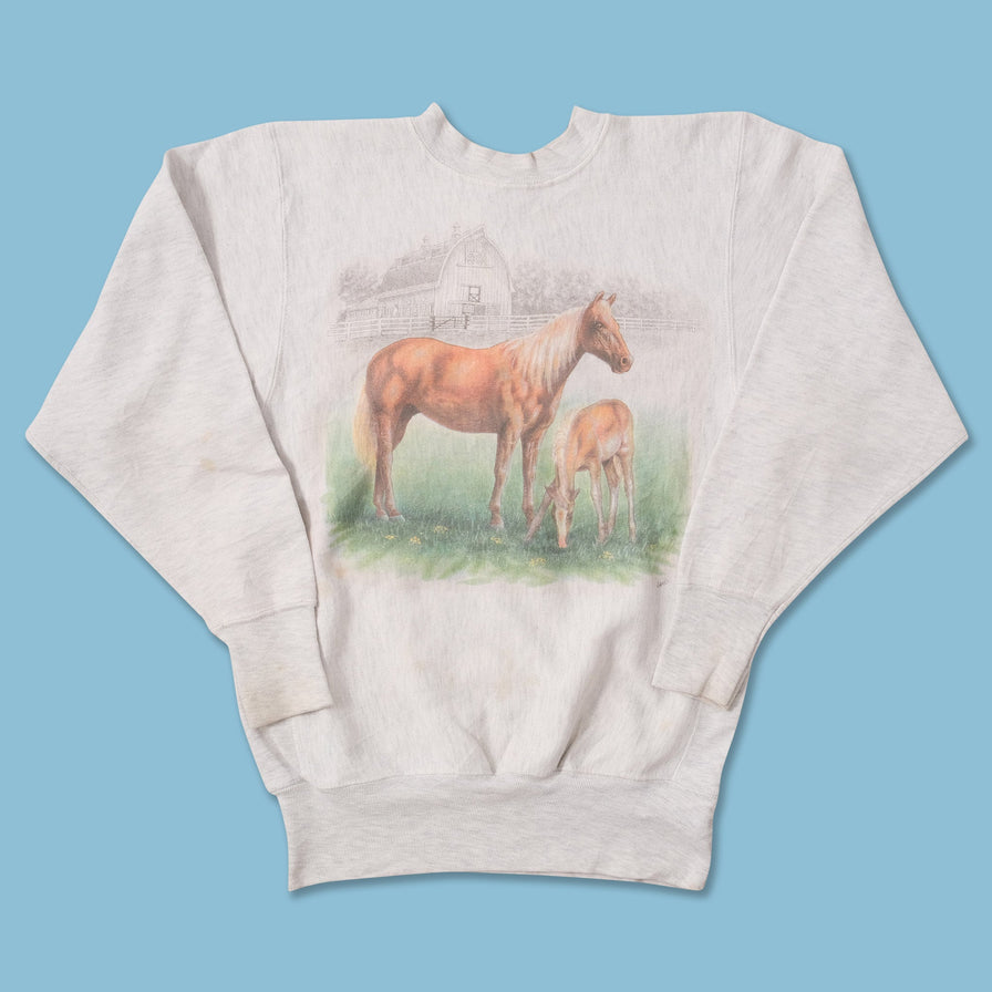 Vintage Horses Sweater Small 