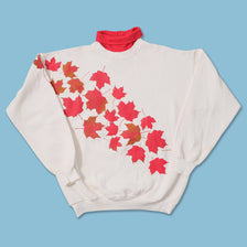 Vintage Leafs Turtleneck Sweater Medium 