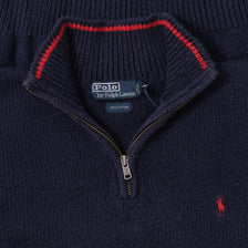 Vintage Polo Ralph Lauren Q-Zip Knit Sweater Small 