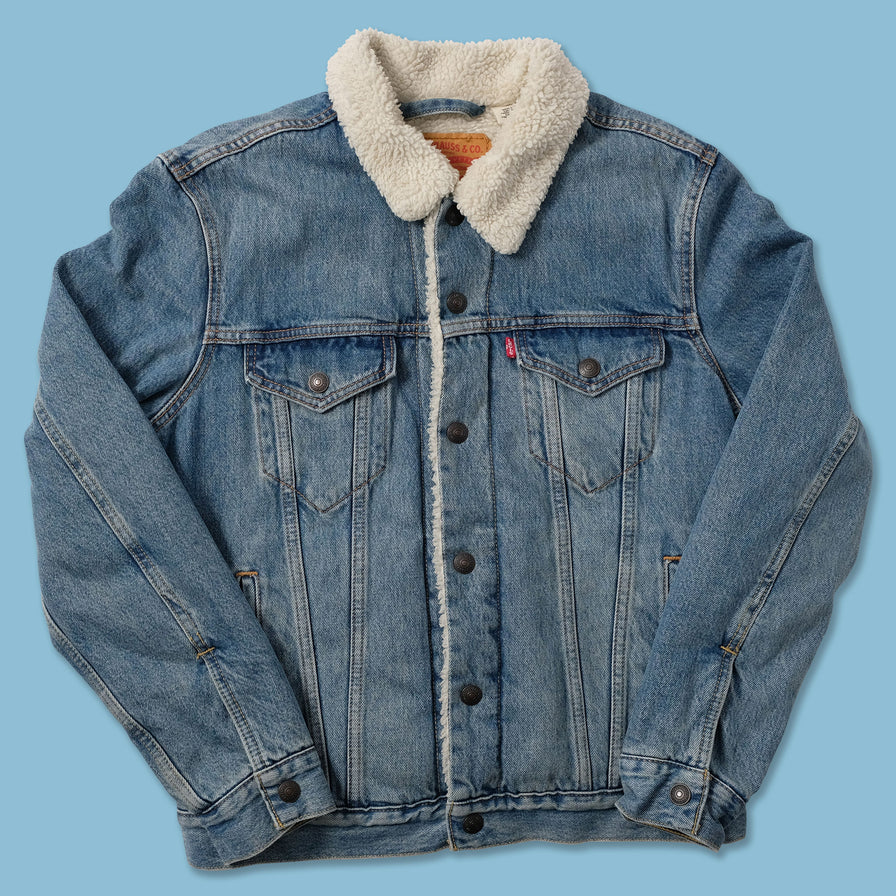 Vintage Levis Denim Sherpa Jacket Small - Double Double Vintage