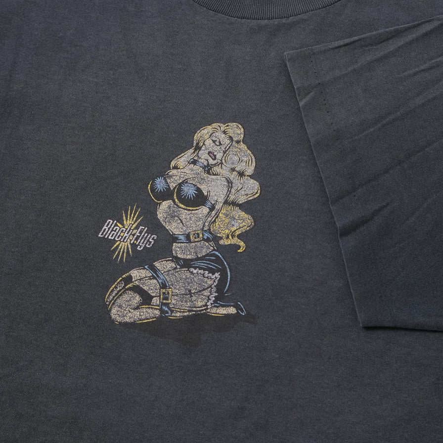 Vintage Black-Flys T-Shirt Large 