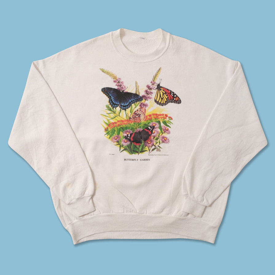 Vintage Butterfly Garden Sweater XLarge 