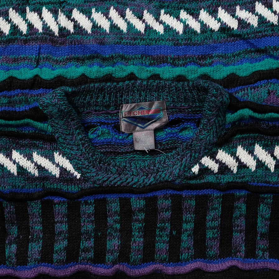 Vintage Coogi Style Knit Sweater Medium 